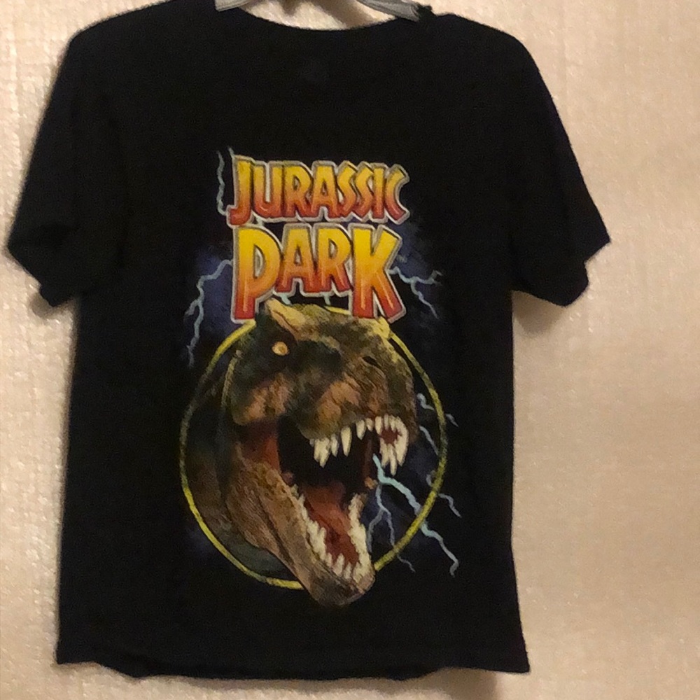Boys size large Black Jurassic Park Tyrannosaurus rex t-shirt